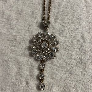 Fashion Costume Jewelry Gold Tone Rhinestone Necklace